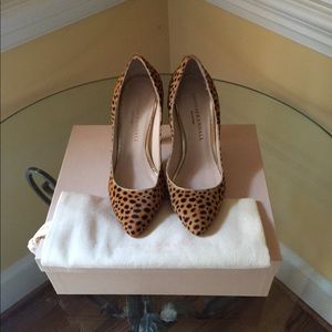 Loeffer Randal leopard calfhair heels 5 1/2